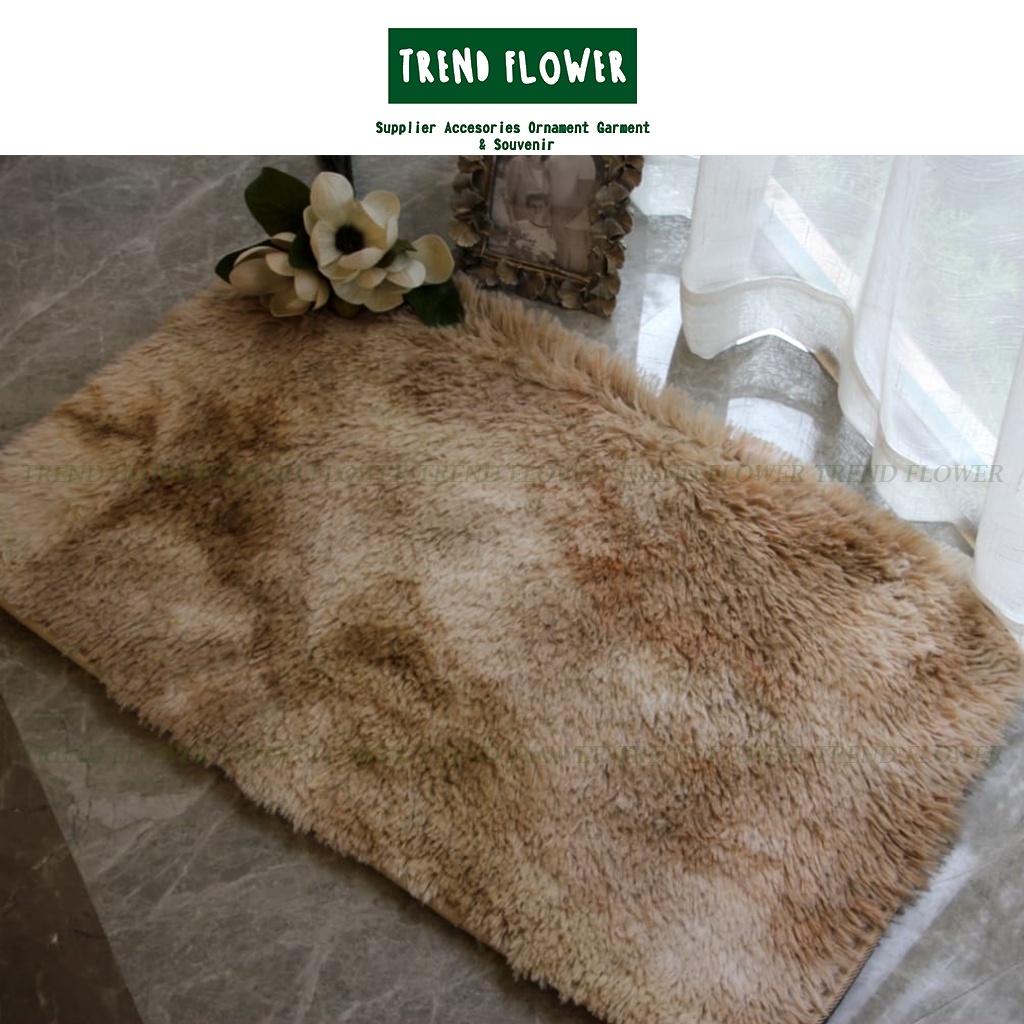 KESET KARPET RASFUR bulu halus anti slip murah tebal 36 x 40 cm alas kamar tidur ambal bulu
