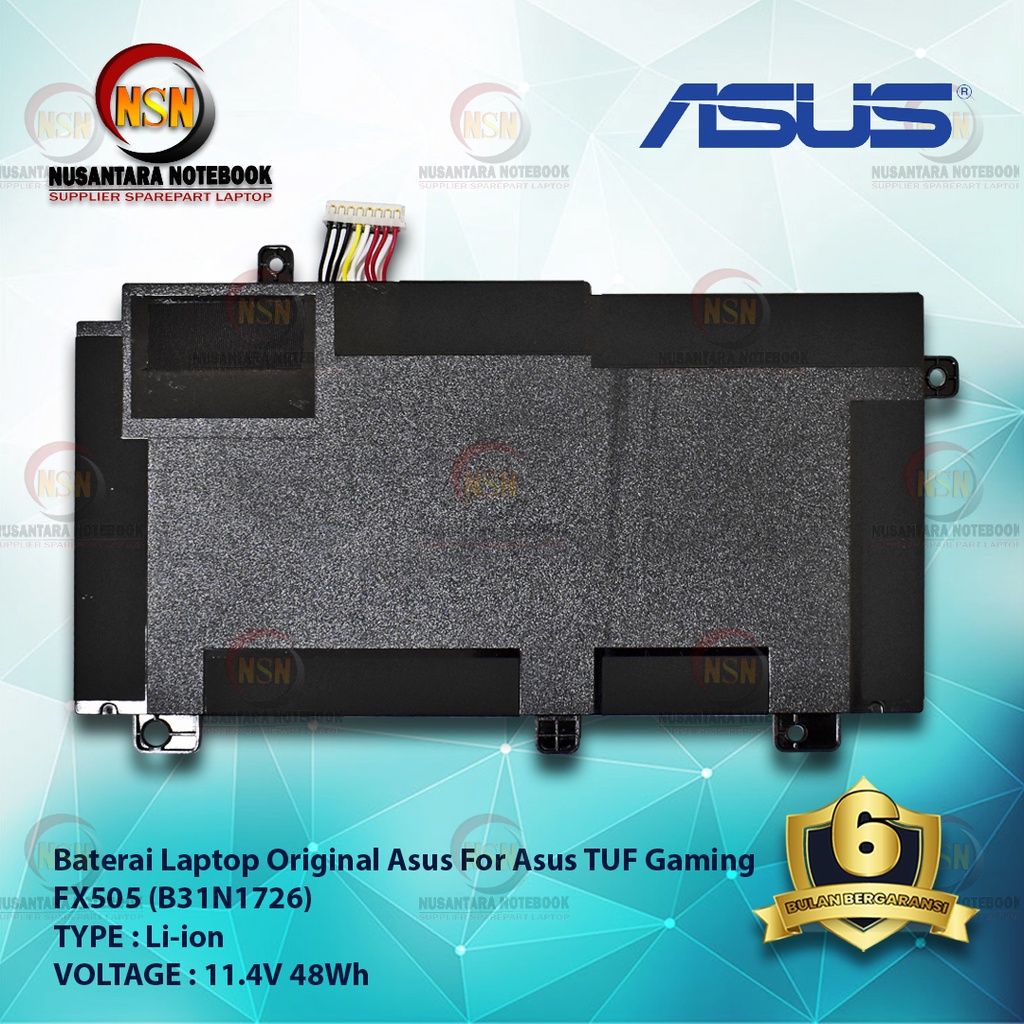 Baterai Laptop Original For Asus TUF Gaming FX505 B31N1726 11.4V 48Wh