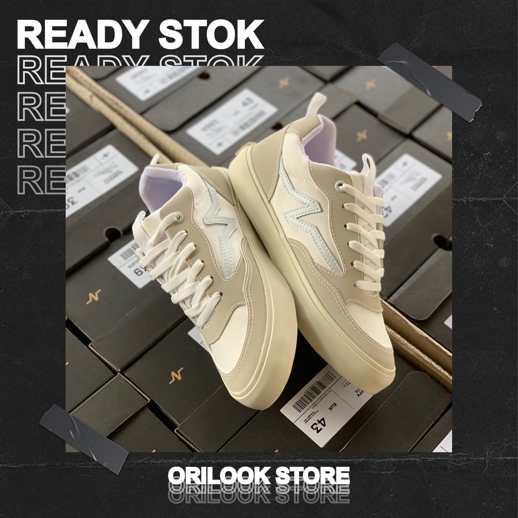 AUDACITY BONE WHITE - ( FREE KAOS KAKI MOTIF ) Sepatu Sneakers Pria/Wanita NAH Project Original