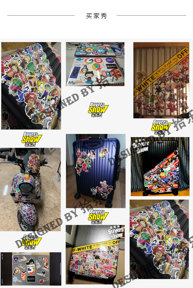 50 Kawaii corner bio graffiti stickers luggage car refrigerator notebook skateboard guitar waterproof decorative stickers