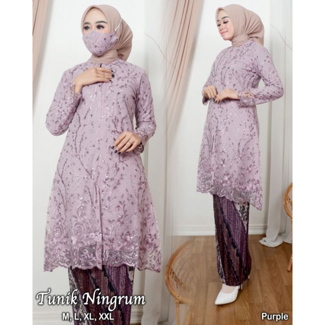 TUNIK NINGRUM | BAHAN TILLE BORDIR MUTIARA | KODE ADK