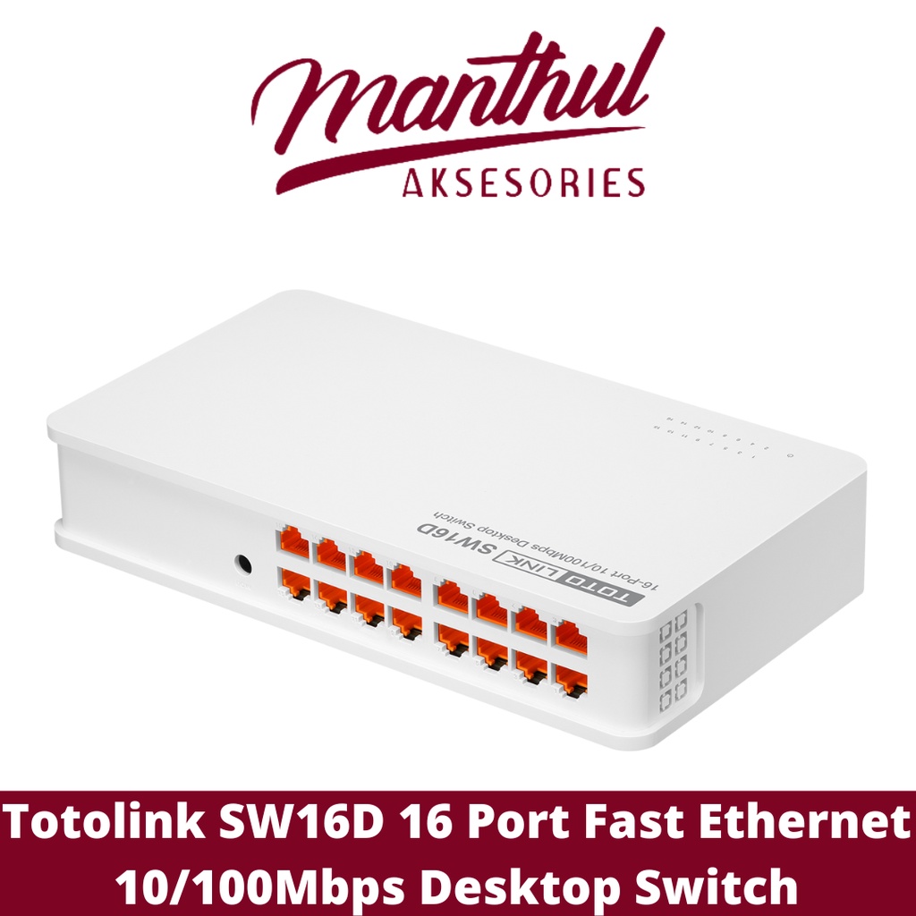 Totolink SW16D 16 Port Fast Ethernet 10/100Mbps Desktop Switch