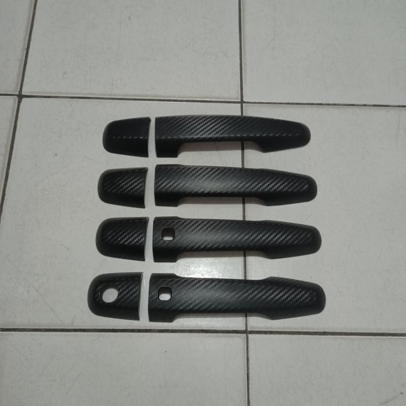 Cover handle Hitam motif carbon all new Pajero sport