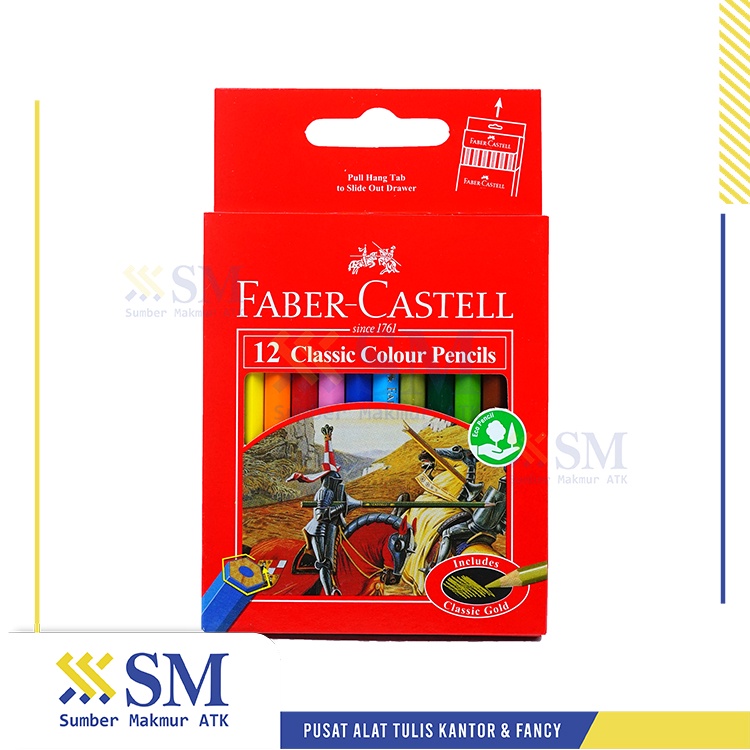

PENSIL WARNA PENDEK 12 WARNA FABER CASTELL CLASSIC