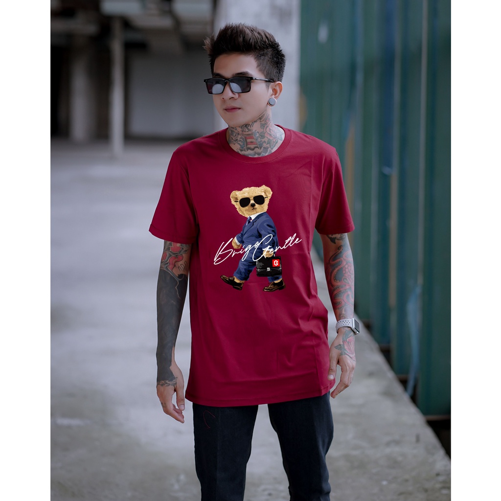 BRIGO Kaos Lengan Pendek Bear Gentle || Kaos Katun Combed M-XL || Kaos Distro BRIGO Beruang Gentle