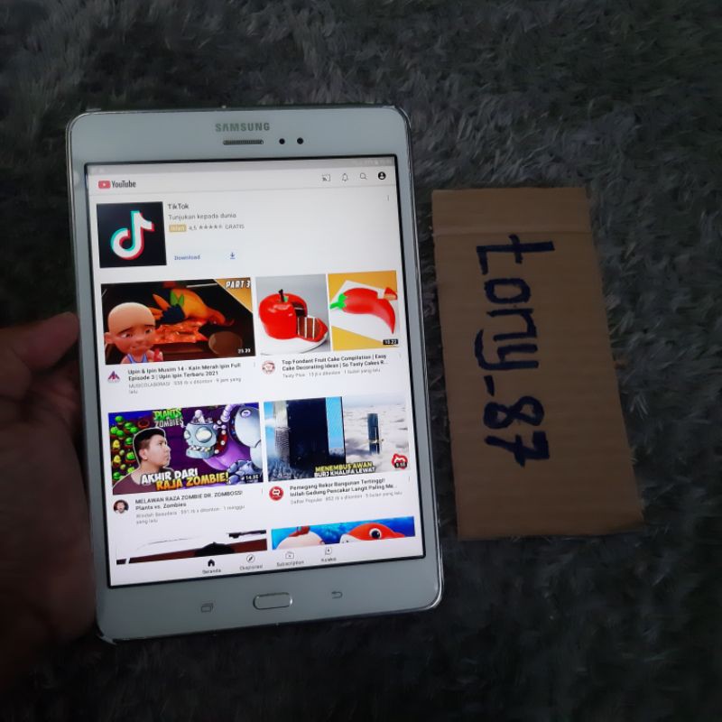 Samsung Tab A s pen 8&quot; 2/16gb p355 warna putih siap pakai