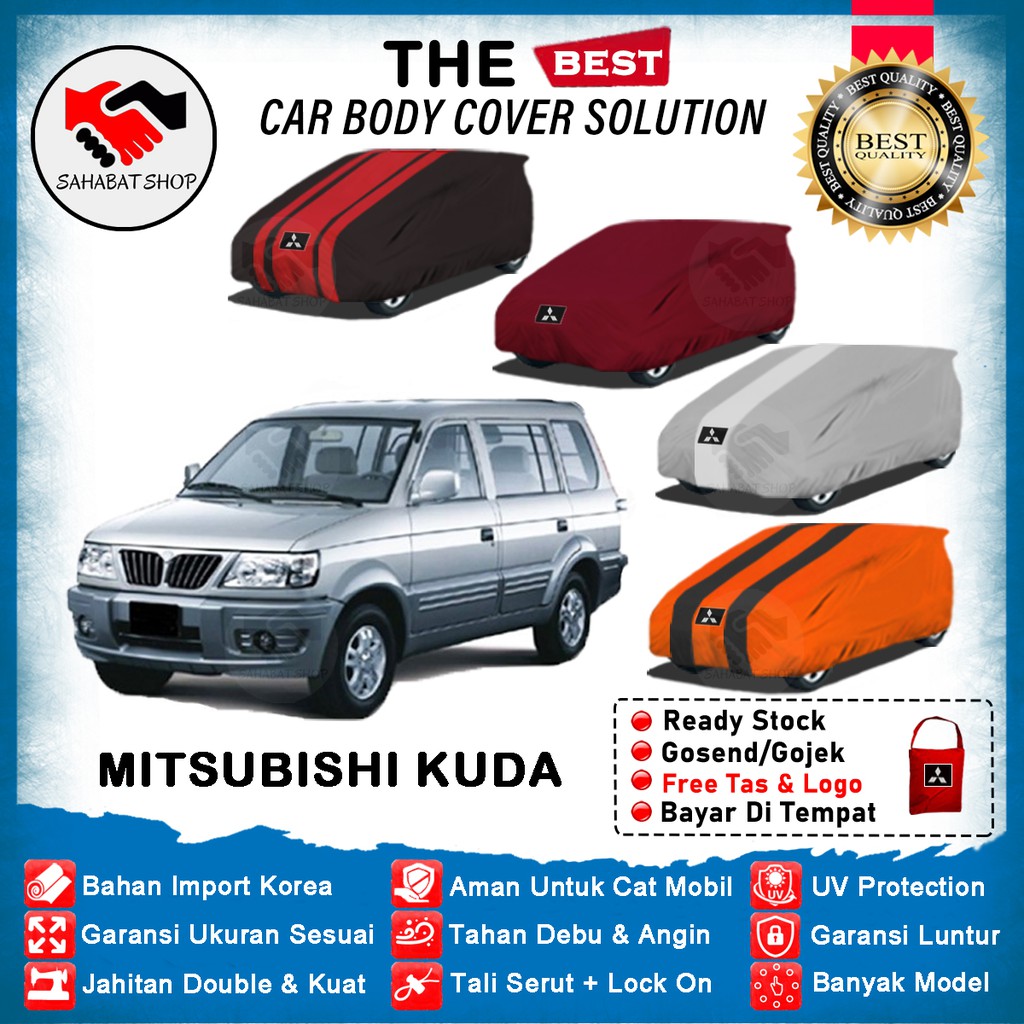 Sahabat Body Cover Mobil Kuda / Sarung Penutup Mitsubishi Kuda Grandia Outdoor 2001 2002 2003 / Tutup Mantol Jas Pelindung Kerudung Kerodong Kelambu Terpal Bungkus Pembungkus Mantel Mobil Kuda Anti Air Waterproof Model Biru