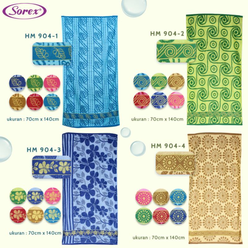 Sorex  Towel HM 904 Handuk Mandi Dewasa Cotton berkualitas Lembut Daya Serap Tinggi HM 904