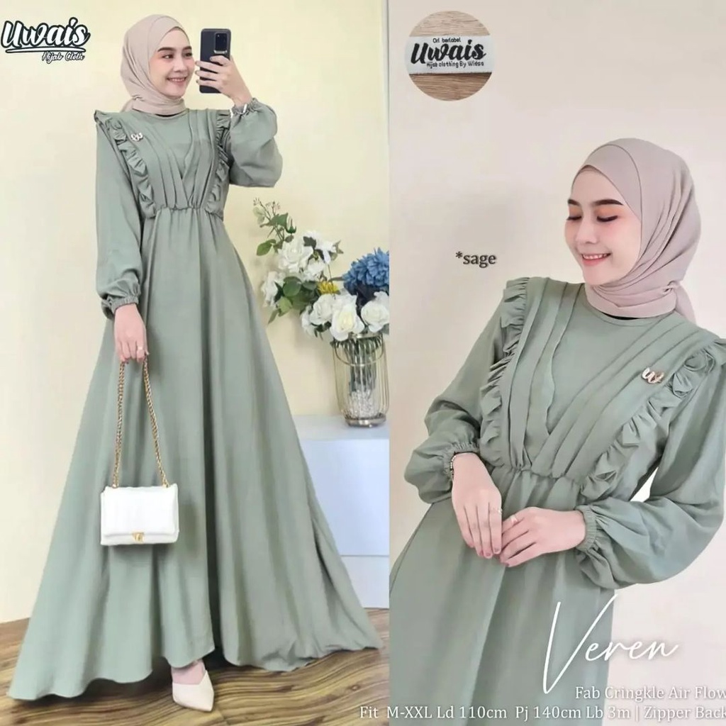 GAMIS WANITA BAHAN CRINKLE AIRFLOW PREMIUM TEBAL ADEM NYAMAN DIPAKAI GAMIS KONDANGAN FASHION MUSLIM KEKINIAN VEREN MAXI GAMIS POLOS GAMIS CRINGKLE TERBARU