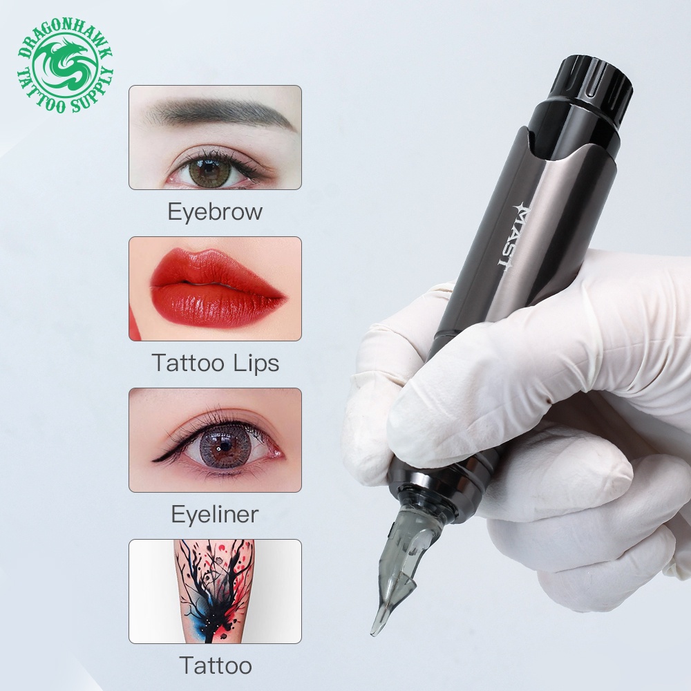 Dragonhawk Mast P10 Tattoo Pen Permanente Roterende Top Make-Up Machine Wenkbrauw Lippen Tattoo Supp