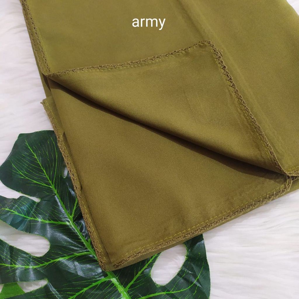 Termurah Pashmina Diamond Lace Picot  / Pasmina Crochet / Pasmina Lace Azara-Army