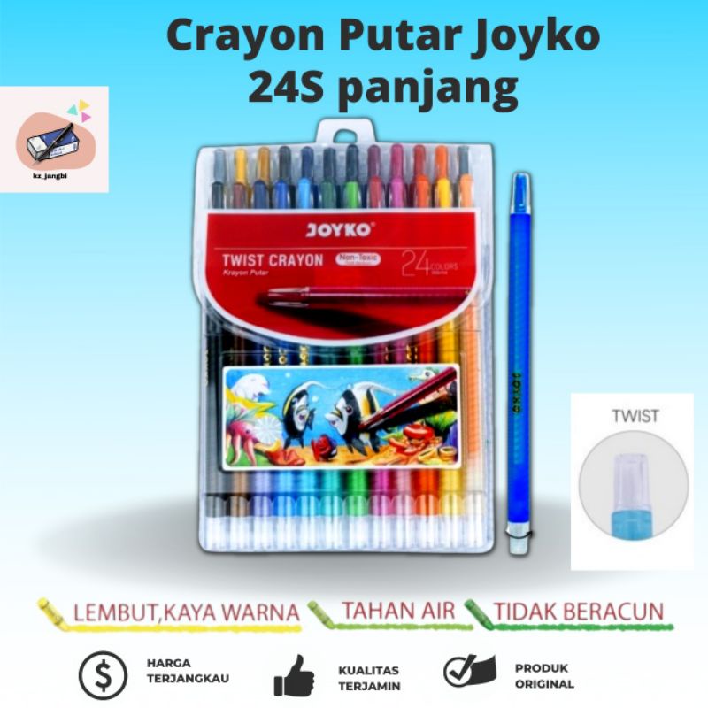 

Crayon Krayon Putar Twist Crayon Joyko Panjang TWCR 24S 24Warna