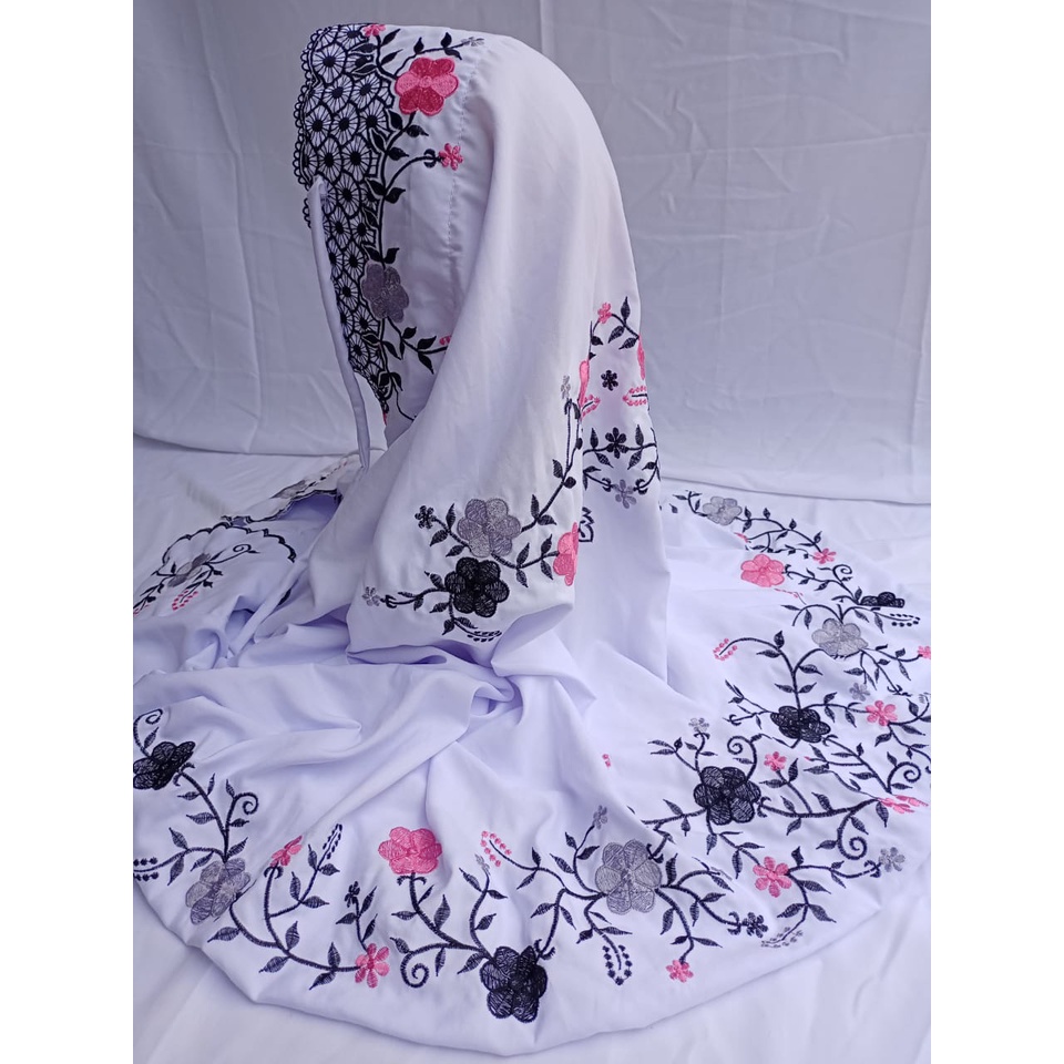 Mukena Terusan Lajuran Langsungan Ala Santri Terbaru 2022 Katun Murah Adem Polos Dewasa Jumbo XL Ray