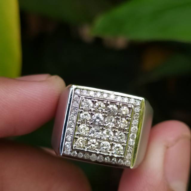 Berlian eropa ring perak keren mewah
