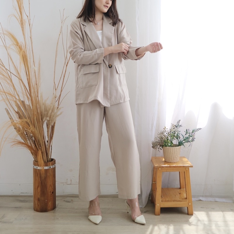 MSMO Set Long Blazer Culotte / Set Wanita / Setelan Wanita / Blazer Wanita / Set Blazer-6