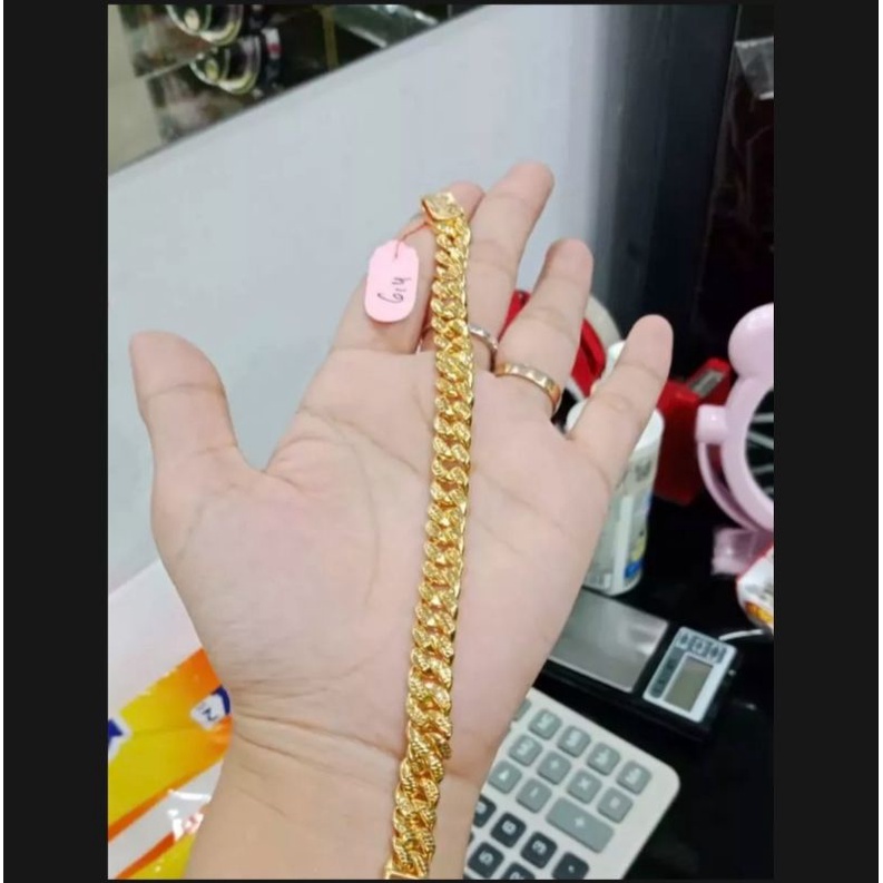 gelang tangan mewah motif sisik naga berlapis emas 24k paling diminati