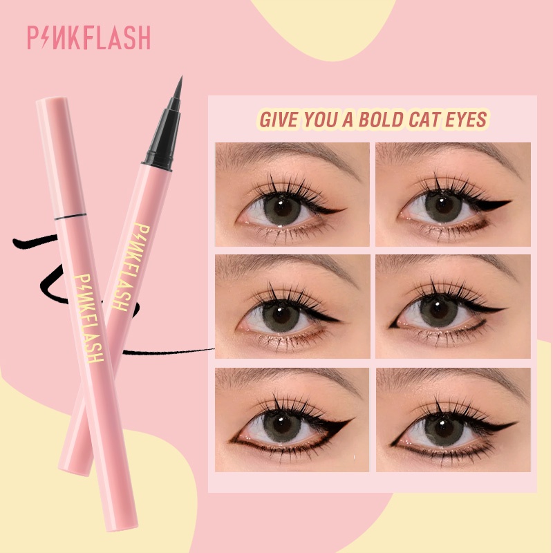 PINKFLASH Waterproof Eyeliner Gel Smooth Gel Eyeliner High Pigmented Smudge-proof Long Lasting Eyeliner Pen