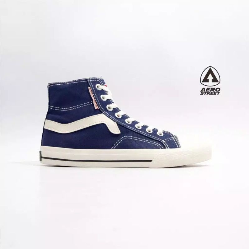 Aerostreet 39 Jhosse High Navy - Sepatu Sneakers Casual Sport Sekolah Pria Wanita Aero Street