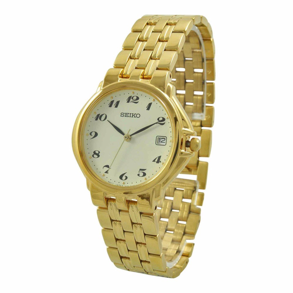 Jam tangan Seiko SKK030 strap Stainless Steel Emas SKK030P1