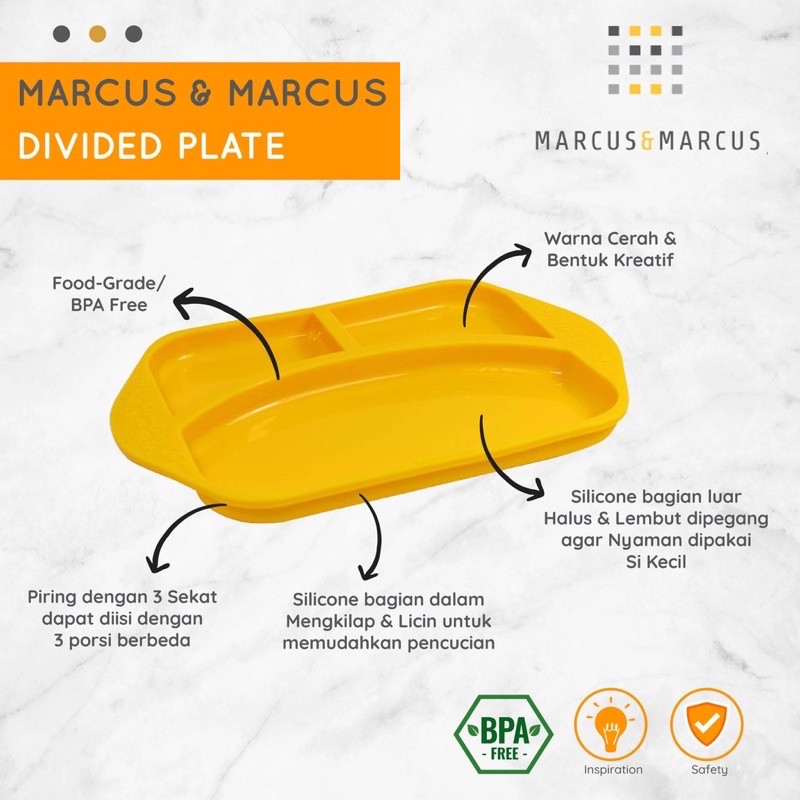 Marcus and Marcus Silicone Divided Plate - Tempat Makan Anak