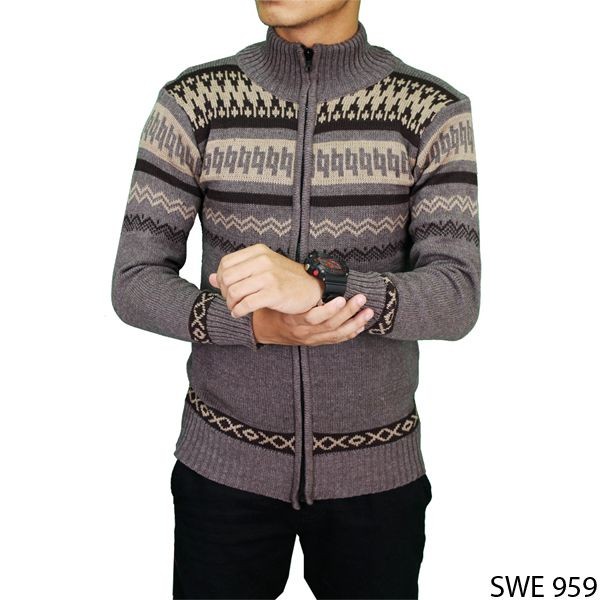 Long Knit Sweater Rajut Abu – SWE 959