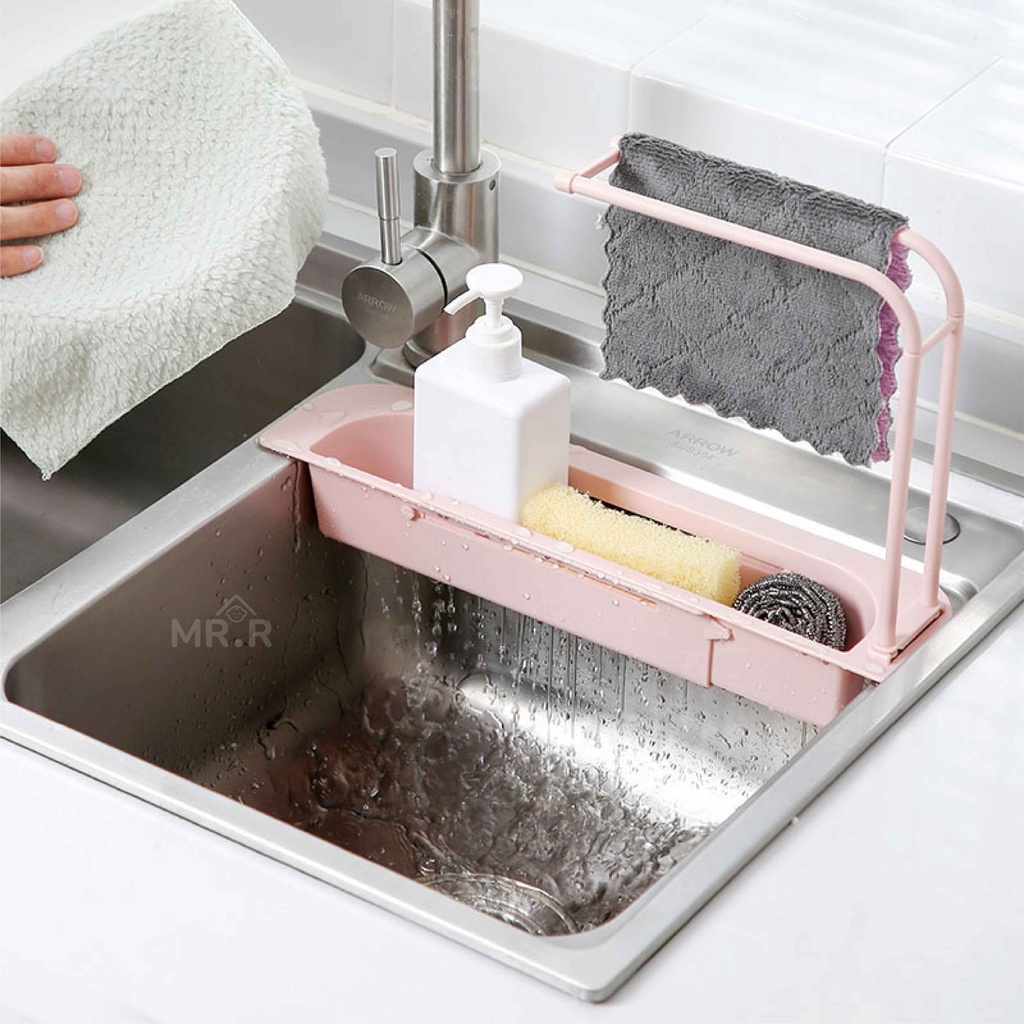 Tempat Spon Rak Cuci Piring Tirisan Wastafel Gantungan Kain Lap Dapur Sabun Kitchen Sponge Rag Rack