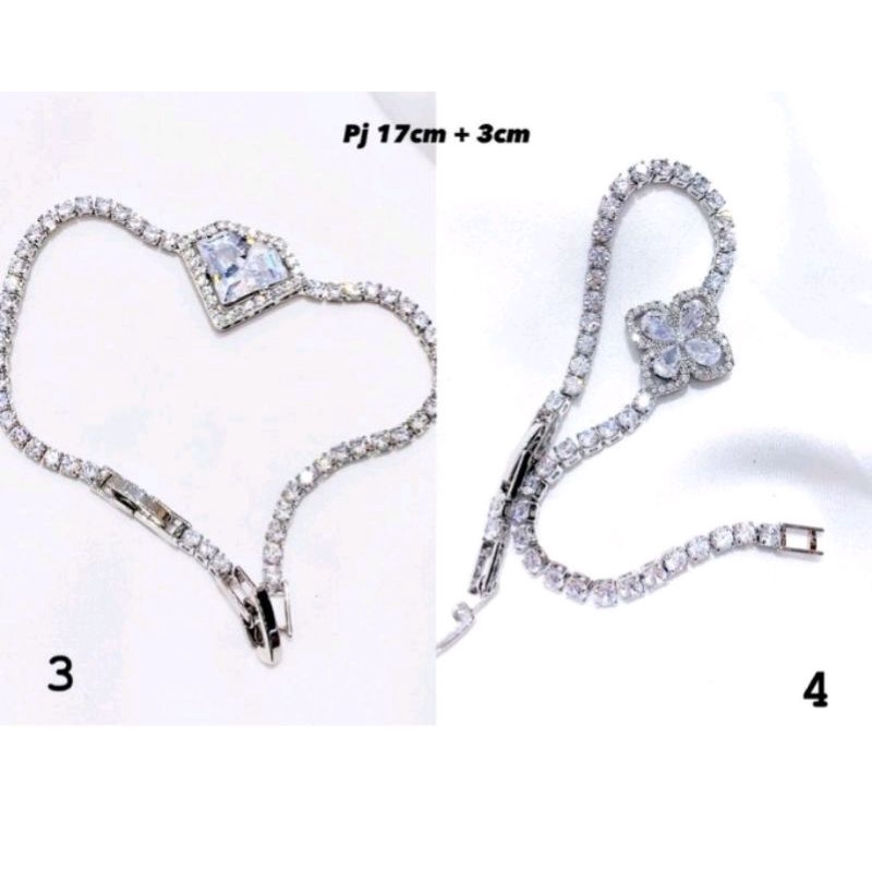 Gelang Premium Lapis emas Mirip emas asli Mata kilau Anti Karat anti alergi Model Serut Premium Quality Anti karat anti alergi Gelang Zircone gelang Zircon G-927