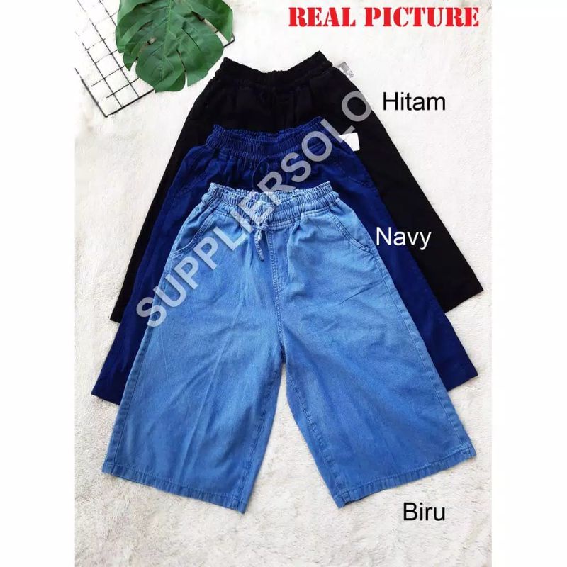 Celana Pendek 7/8 Jeans Wanita jumbo // Kulot Jeans 7/8 wanita super jumbo