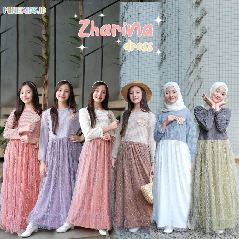 gamis anak zharina tile size 4T-12T by minekids