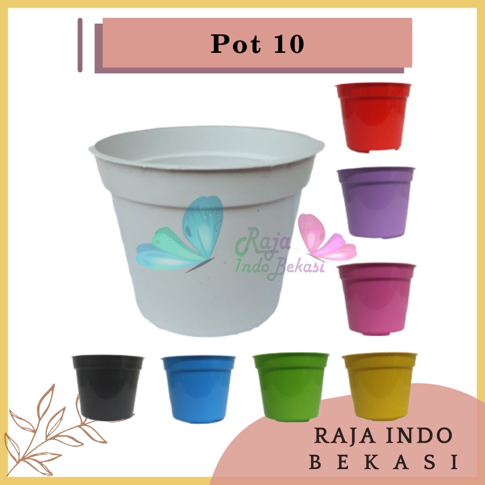 Pot Bunga POLOS 10 Cm Biru Muda, Hijau, Ungu, Putih Pot Bulat Plastik 10cm - Pot Kaktus Kecil Biru