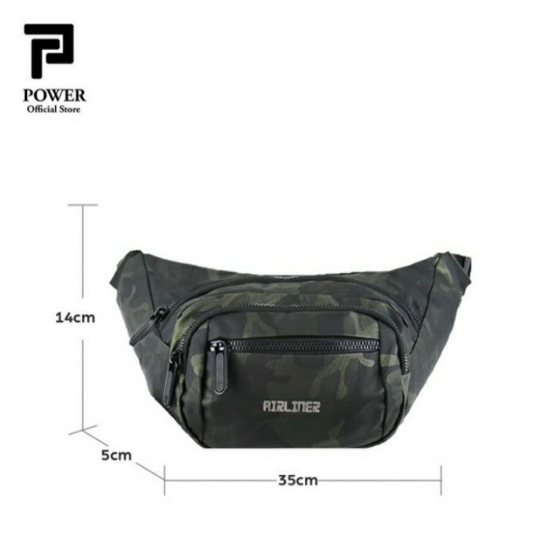 Tas pinggang pria polo power waistbag selempang AIRLINER 19008