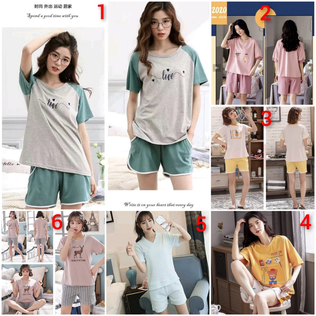 Baju tidur cewek Hotpants bahan kaos premium