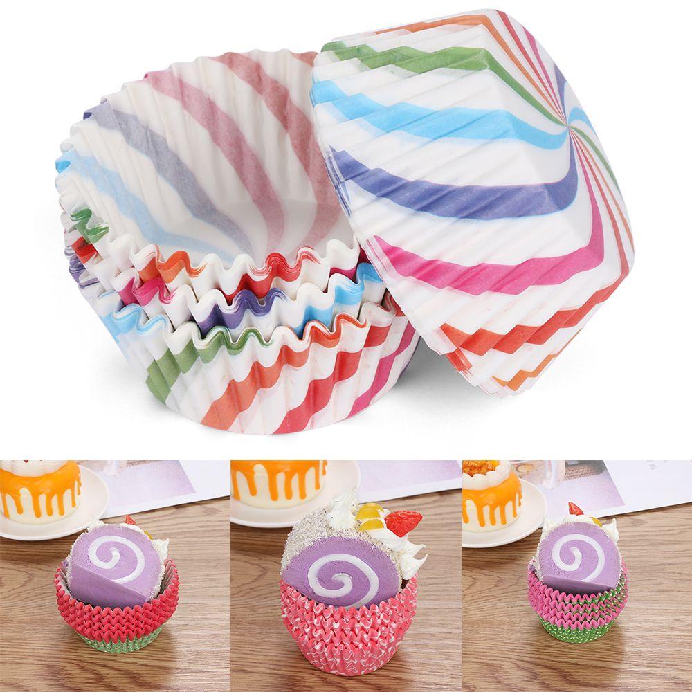 Solighter 100pcs/lot Cupcake Wrappers Perlengkapan Pesta Pastry Tools Liner Kue Kertas Gelas
