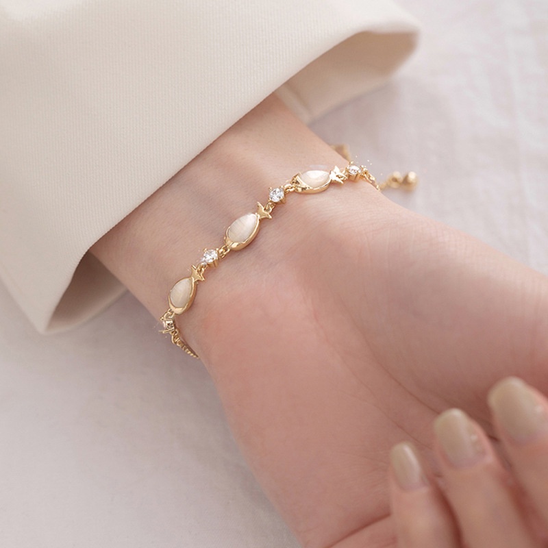 Gelang Opal Dapat Disesuaikan Gaya Korea Untuk Wanita