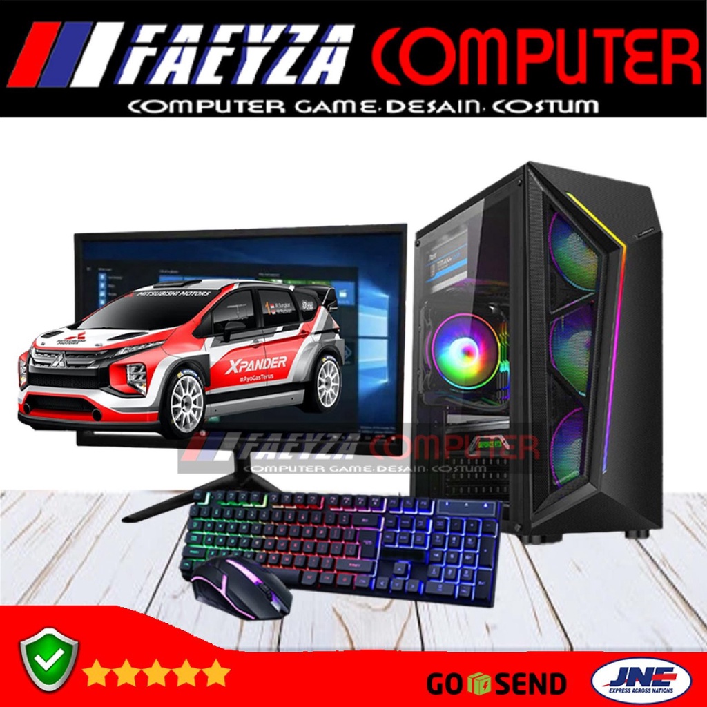 PC Gaming Editing Lengkap Intel Core I5 Ram 8gb SSD 128GB HDD 500gb VGA 2GB Monitor 19 inci