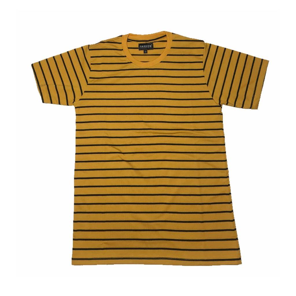 KAOS STRIPE KUNING PREMIUM / KAOS PRIA CASUAL / KAOS COWOK CEWEK UNISEX / T-SHIRT PREMIUM