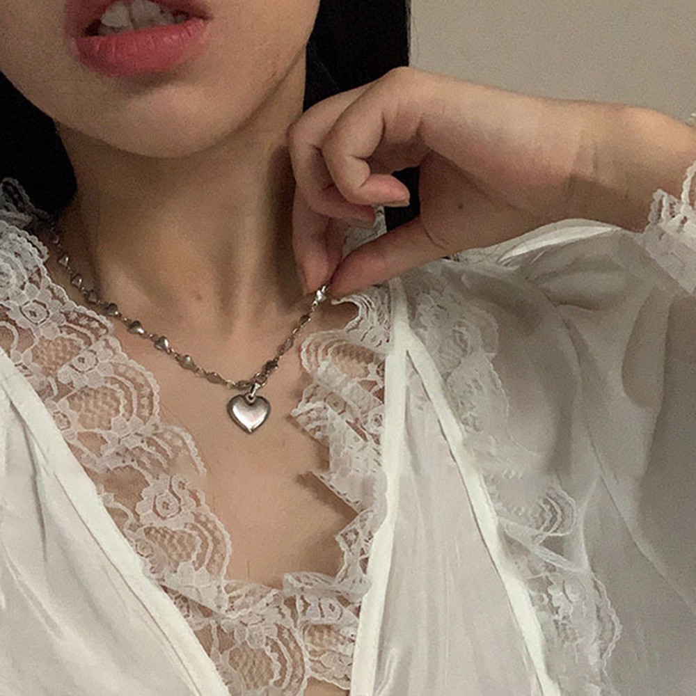 【COD Tangding】Kalung Rantai Dengan Liontin Hati Instagram