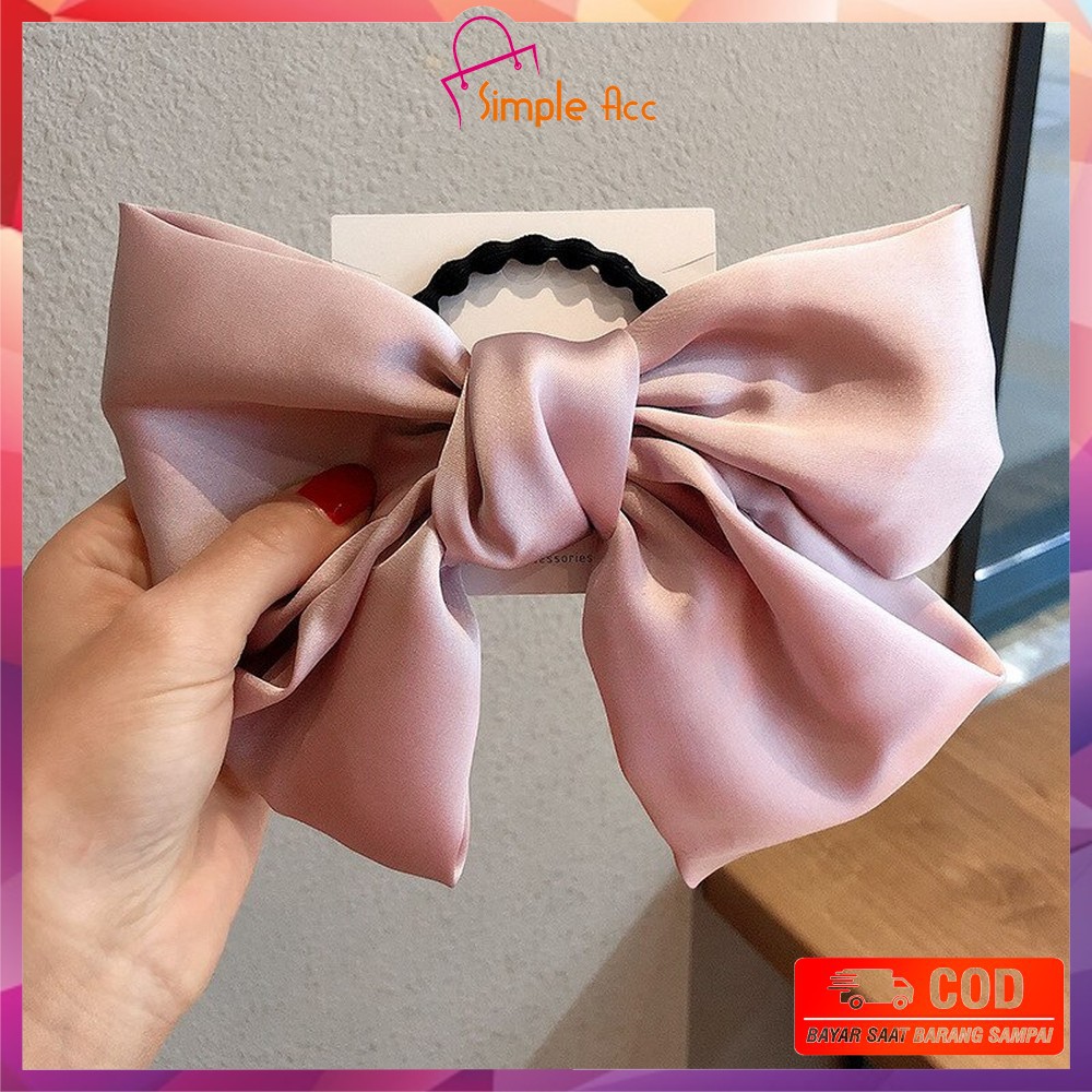 ~COD~DO-C160 Ikat Rambut Pita Besar Kuncir Rambut Hairband Aksesoris Wanita Kunciran Rambut Korea-PITA PINKMUDA