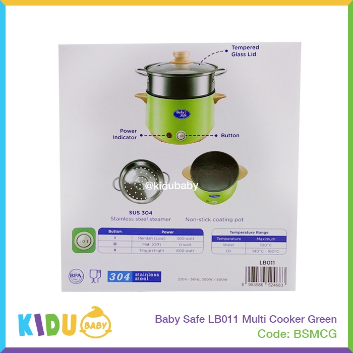 Baby Safe Multi Cooker Green LB011  Kidu Baby