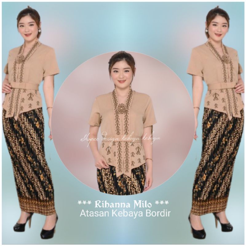 Atasan Kebaya Bordir/ Kebaya Encim Wisuda Senada Floy Modern