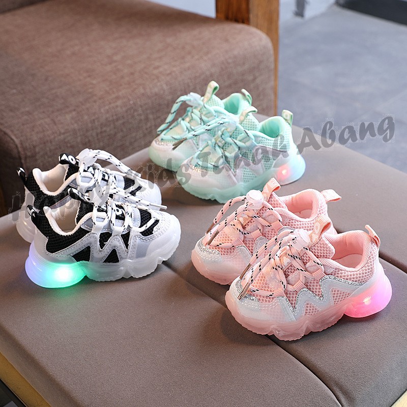 SNEAKER ANAK LAKI-LAKI / SNEAKER ANAK PEREMPUAN / SNEAKER LED / SEPATU LAMPU ANAK