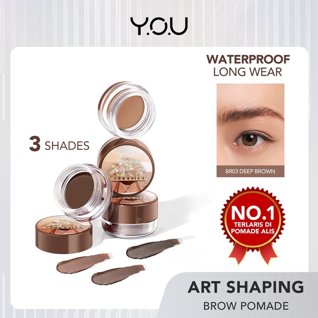 ★ BB ★  Y.O.U Colorland Art Shaping Brow Pomade - Eyebrow Gel Pomade Cream | Alis Waterproof Longwear - YOU