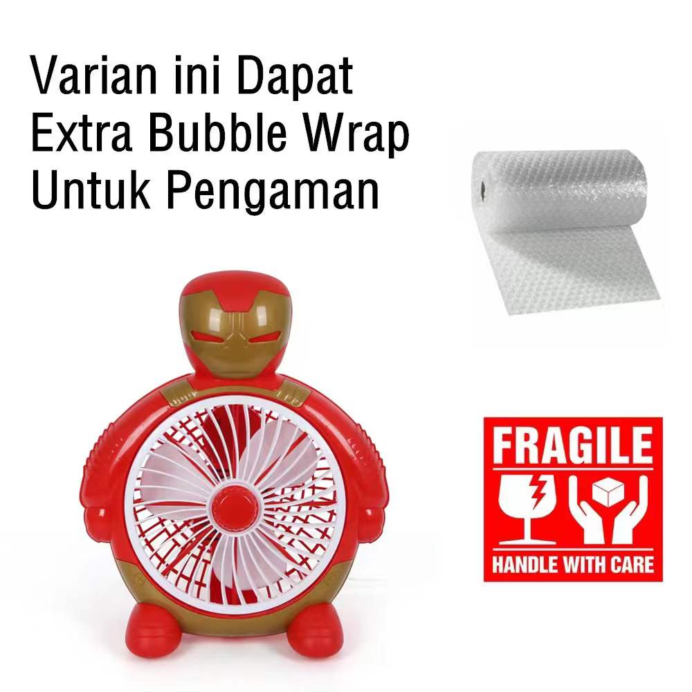 kipas Angin Karater 10inch/Kipas angin meja listrik-Extra Bubble IRONMAN