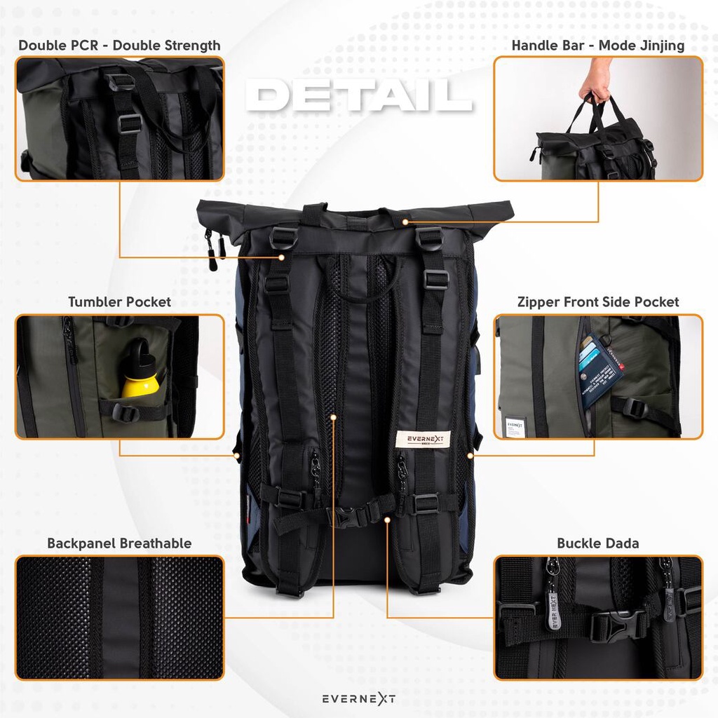 Tas Ransel Besar Jumbo Pria Tas Ransel Sekolah Kuliah Kerja Pria Tas Laptop  Anti Air Tas Outdoor Waterproof Keren Tas Punggung Gunung Hiking Travel bag Anti Air