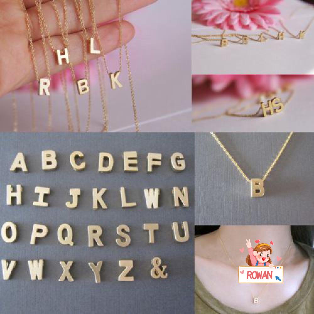 ❈ROWAN❈ Letter Pendant Gift Stylist Necklace Letters Fashion Style Gifts Unisex Lady Alphabet