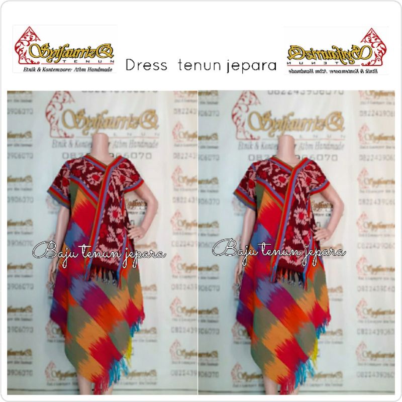 Dress serong baju tenun jepara DTB117