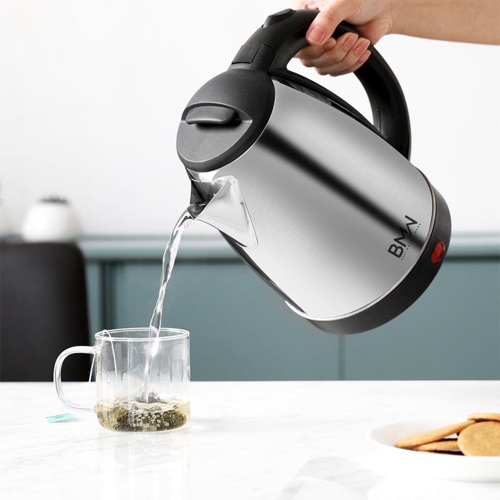 SerbaSerbiGrosir -  Teko Listrik 2 Liter Stainless Steel Teko Hotel Teko Air Minum Listrik Pemanas A