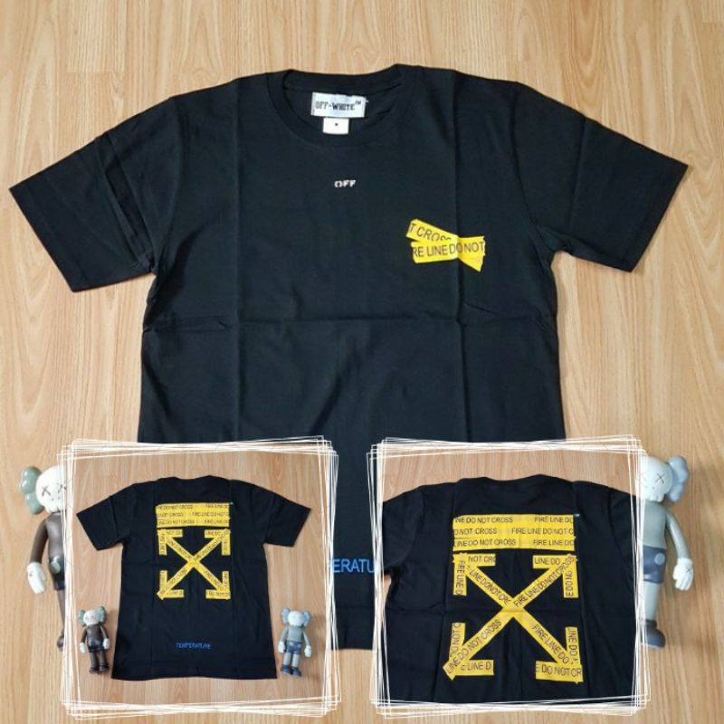 Kaos Off-White Fire Line Diagonal Arrow Premium Branded T-shirt