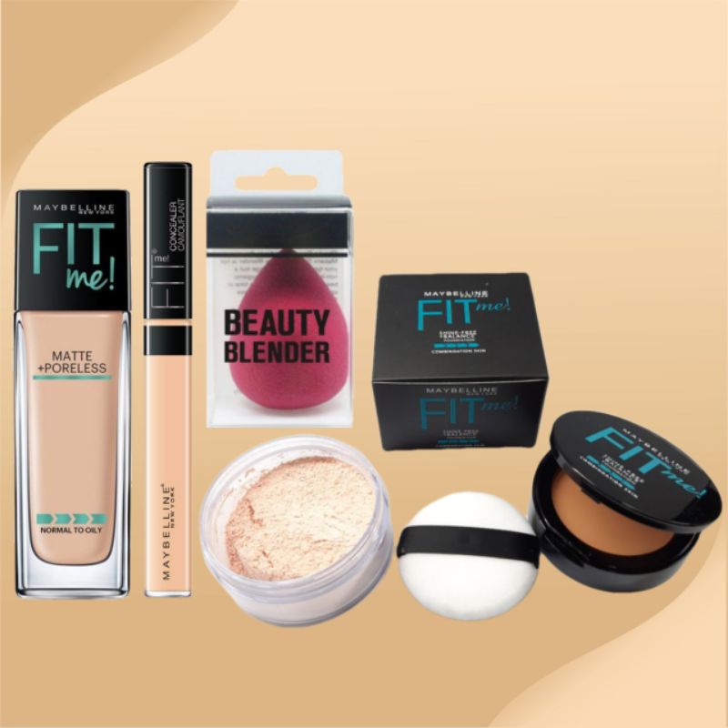 Paket Kosemtik Maybelline Fit me Maybelline 2in1 Paket Makeup Lengkap Kosmetik Maybelline Bedak Tabu