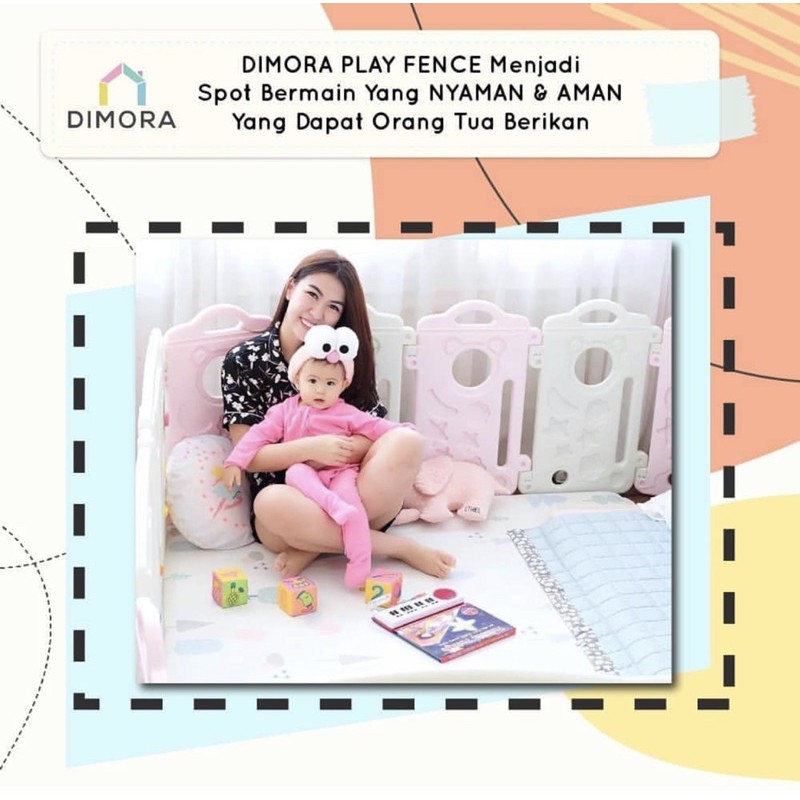 Dimora Fence PLAY 10 + 2 - Blue &amp; White Color Panel - Pagar pengaman anak